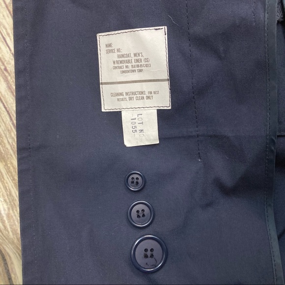 Vintage 40R Military Navy Raincoat Removable Liner Trench Coat Double Breasted - Picture 3 of 5